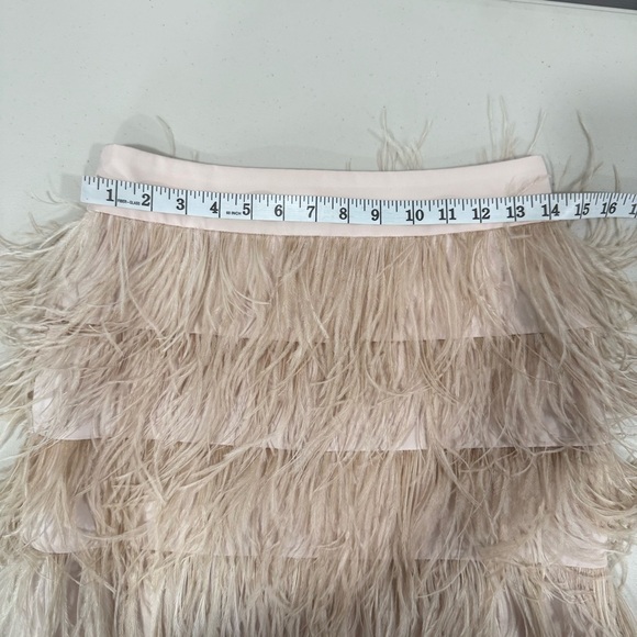 Club Monaco Light Pink Feather Mini Skirt Size 00 EUC - Picture 5 of 9